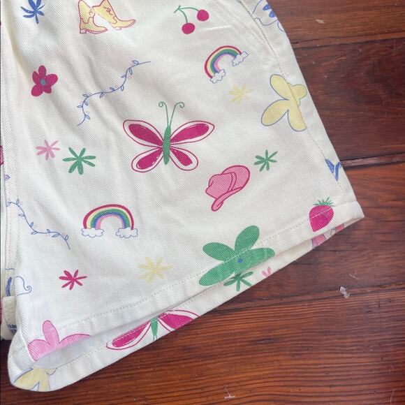 Stella Dallas cowboy boot butterfly whimsical printed pill on shorts sz M - Picture 3 of 5